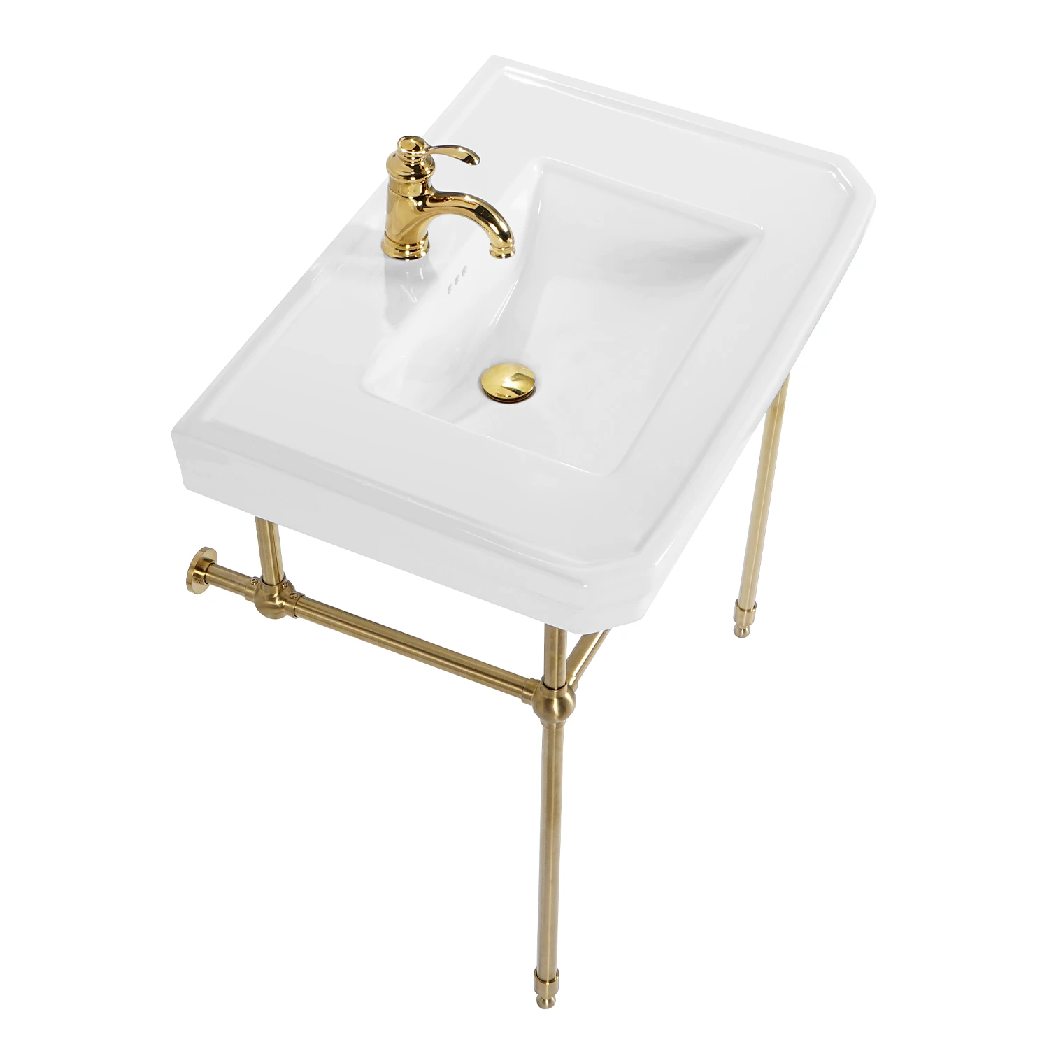 Brushed Gold color free-standing bathroom wash basin with stand, MB-2062C1